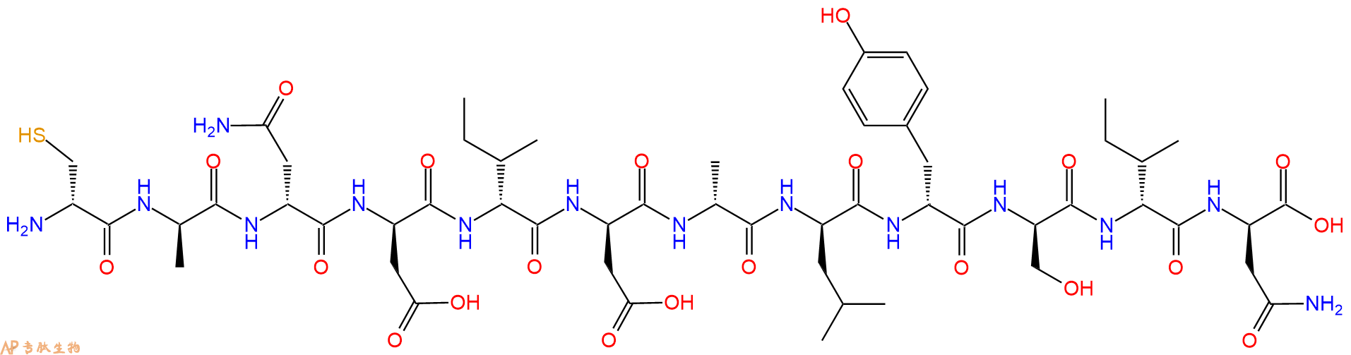 专肽生物产品H2N-DCys-DAla-DAsn-DAsp-DIle-DAsp-DAla-DLeu-DTyr-DSer-DIle-DAsn-COOH