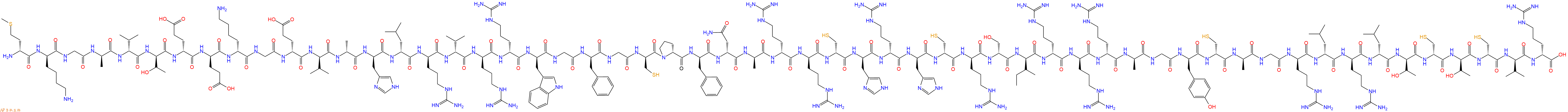 专肽生物产品H2N-DMet-DLys-Gly-DAla-DVal-DThr-DGlu-DGlu-DLys-Gly-DGlu-DVal-DAla-DHis-DLeu-DArg-DVal-DArg-DArg-DTrp-Gly-DPhe-Gly-DCys-DPro-DPhe-DAsn-DAla-DArg-DArg-DCys-DHis-DArg-DHis-DCys-DArg-DSer-DIle-DArg-DArg-DArg-DAla-Gly-DTyr-DCys-DAla-Gly-DArg-DLeu-DArg-DLeu-DTh