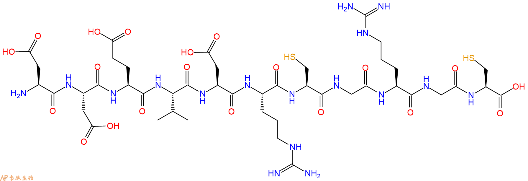 专肽生物产品H2N-Asp-Asp-Glu-Val-Asp-Arg-Cys-Gly-Arg-Gly-Cys-COOH