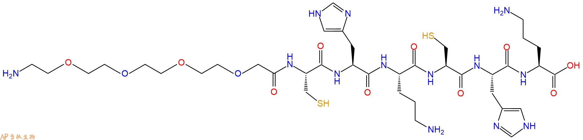 专肽生物产品PEG4-Cys-His-Orn-Cys-His-Orn