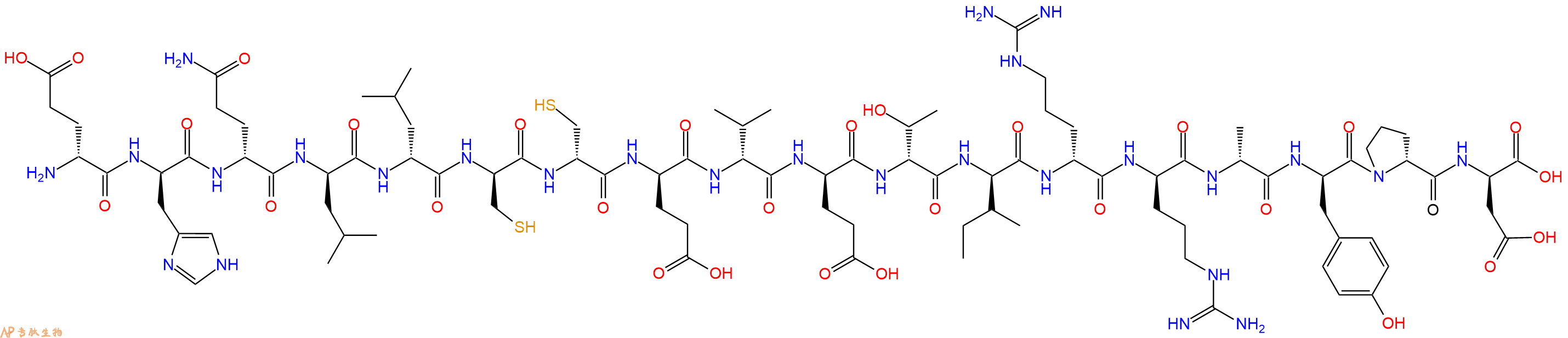 专肽生物产品H2N-DGlu-DHis-DGln-DLeu-DLeu-DCys-DCys-DGlu-DVal-DGlu-DThr-DIle-DArg-DArg-DAla-DTyr-DPro-DAsp-COOH
