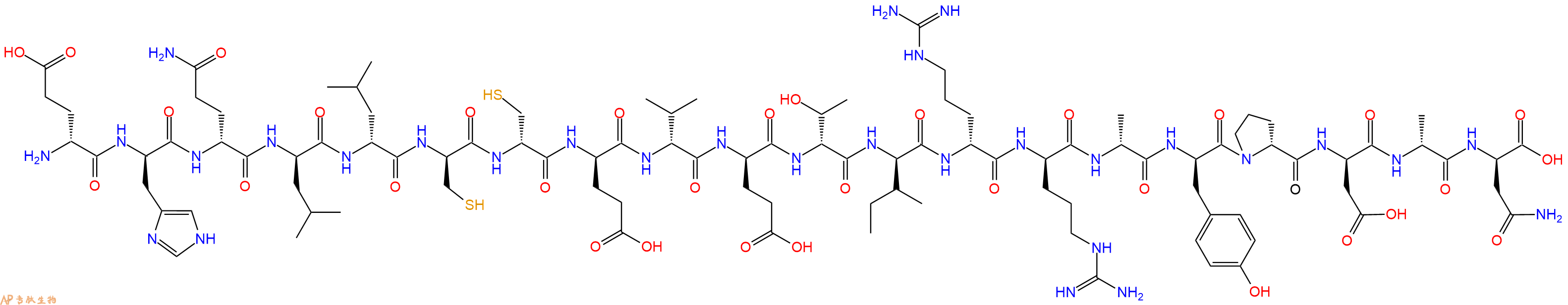 专肽生物产品H2N-DGlu-DHis-DGln-DLeu-DLeu-DCys-DCys-DGlu-DVal-DGlu-DThr-DIle-DArg-DArg-DAla-DTyr-DPro-DAsp-DAla-DAsn-COOH