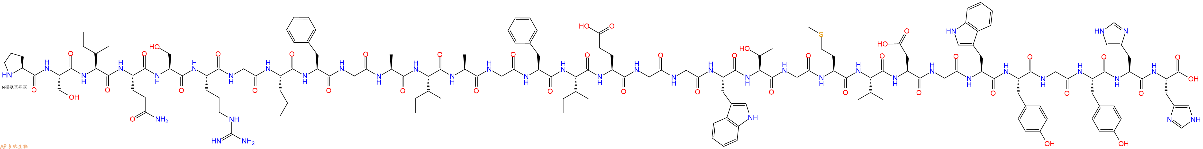 专肽生物产品H2N-Pro-Ser-Ile-Gln-Ser-Arg-Gly-Leu-Phe-Gly-Ala-Ile-Ala-Gly-Phe-Ile-Glu-Gly-Gly-Trp-Thr-Gly-Met-Val-Asp-Gly-Trp-Tyr-Gly-Tyr-His-His-COOH