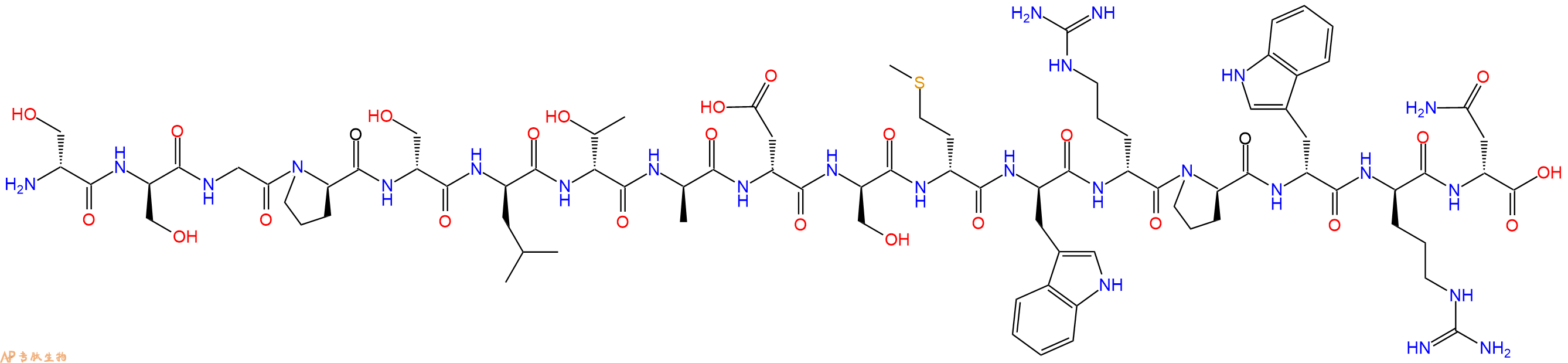 专肽生物产品H2N-DSer-DSer-Gly-DPro-DSer-DLeu-DThr-DAla-DAsp-DSer-DMet-DTrp-DArg-DPro-DTrp-DArg-DAsn-COOH