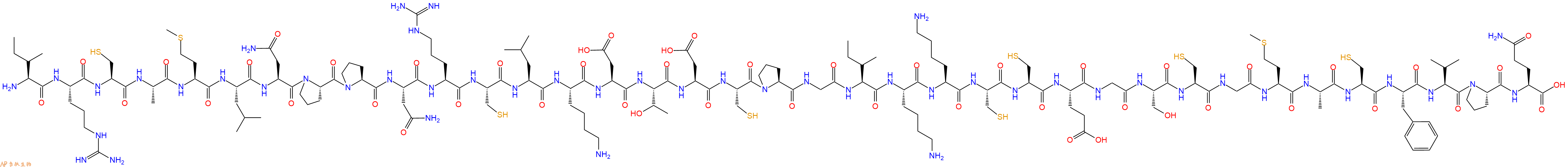 专肽生物产品H2N-Ile-Arg-Cys-Ala-Met-Leu-Asn-Pro-Pro-Asn-Arg-Cys-Leu-Lys-Asp-Thr-Asp-Cys-Pro-Gly-Ile-Lys-Lys-Cys-Cys-Glu-Gly-Ser-Cys-Gly-Met-Ala-Cys-Phe-Val-Pro-Gln-COOH