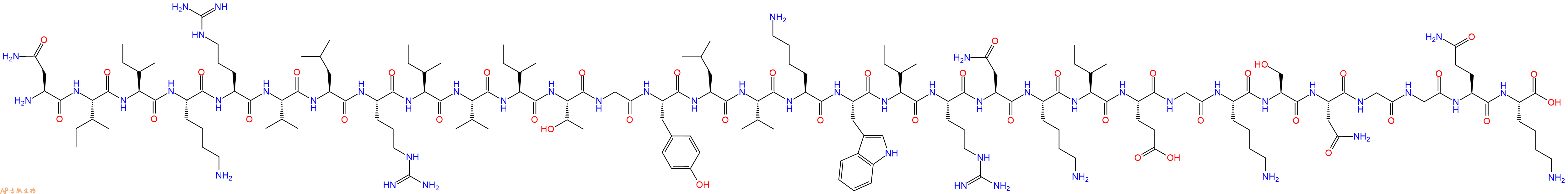 专肽生物产品H2N-Asn-Ile-Ile-Lys-Arg-Val-Leu-Arg-Ile-Val-Ile-Thr-Gly-Tyr-Leu-Val-Lys-Trp-Ile-Arg-Asn-Lys-Ile-Glu-Gly-Lys-Ser-Asn-Gly-Gly-Gln-Lys-COOH