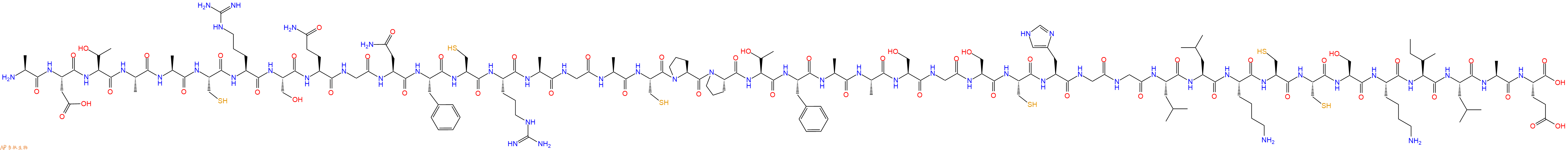 专肽生物产品H2N-Ala-Asp-Thr-Ala-Ala-Cys-Arg-Ser-Gln-Gly-Asn-Phe-Cys-Arg-Ala-Gly-Ala-Cys-Pro-Pro-Thr-Phe-Ala-Ala-Ser-Gly-Ser-Cys-His-Gly-Gly-Leu-Leu-Lys-Cys-Cys-Ser-Lys-Ile-Leu-Ala-Glu-COOH