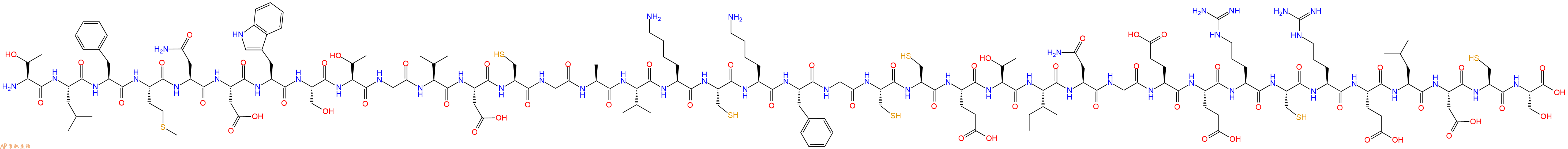 专肽生物产品H2N-Thr-Leu-Phe-Met-Asn-Asp-Trp-Ser-Thr-Gly-Val-Asp-Cys-Gly-Ala-Val-Lys-Cys-Lys-Phe-Gly-Cys-Cys-Glu-Thr-Ile-Asn-Gly-Glu-Glu-Arg-Cys-Arg-Glu-Leu-Asp-Cys-Ser-OH