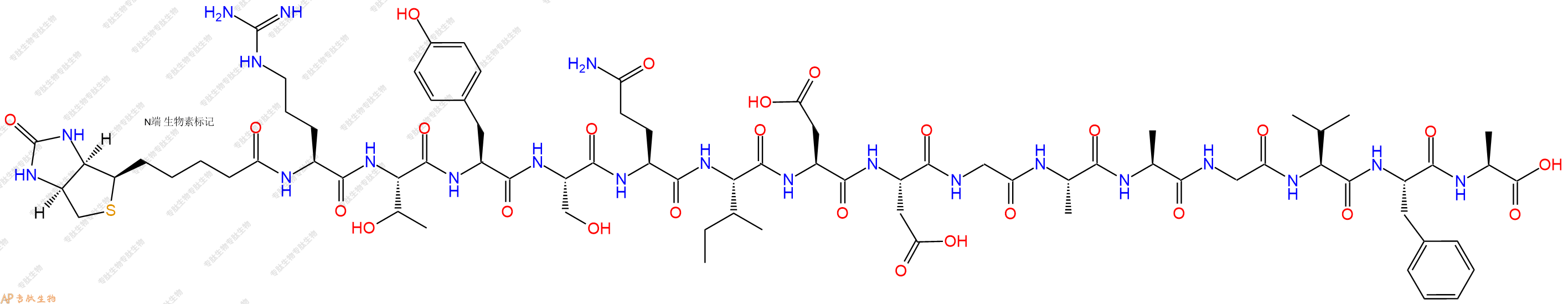 专肽生物产品Biotin-Arg-Thr-Tyr-Ser-Gln-Ile-Asp-Asp-Gly-Ala-Ala-Gly-Val-Phe-Ala-OH