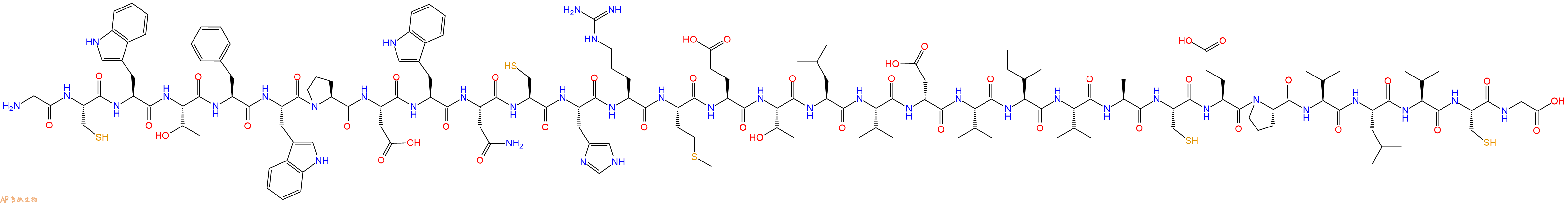 专肽生物产品H2N-Gly-Cys-Trp-Thr-Phe-Trp-Pro-Asp-Trp-Asn-Cys-His-Arg-Met-Glu-Thr-Leu-Val-DAsp-Val-Ile-Val-Ala-Cys-Glu-Pro-Val-Leu-Val-Cys-Gly-OH