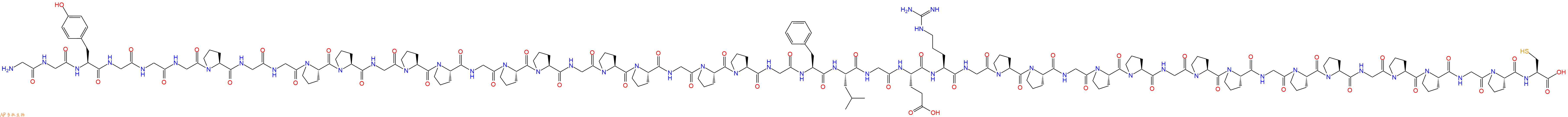 专肽生物产品H2N-Gly-Gly-Tyr-Gly-Gly-Gly-Pro-Gly-Gly-Pro-Pro-Gly-Pro-Pro-Gly-Pro-Pro-Gly-Pro-Pro-Gly-Pro-Pro-Gly-Phe-Leu-Gly-Glu-Arg-Gly-Pro-Pro-Gly-Pro-Pro-Gly-Pro-Pro-Gly-Pro-Pro-Gly-Pro-Pro-Gly-Pro-Cys-OH