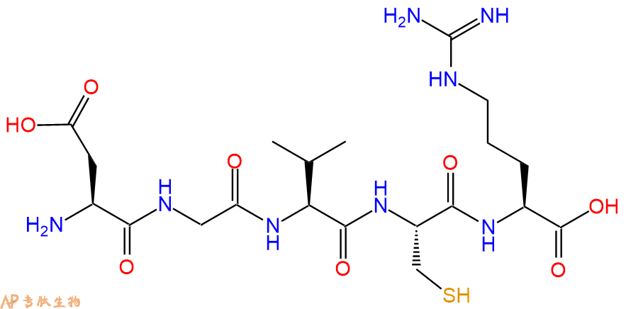 专肽生物产品H2N-Asp-Gly-Val-Cys-Arg-OH