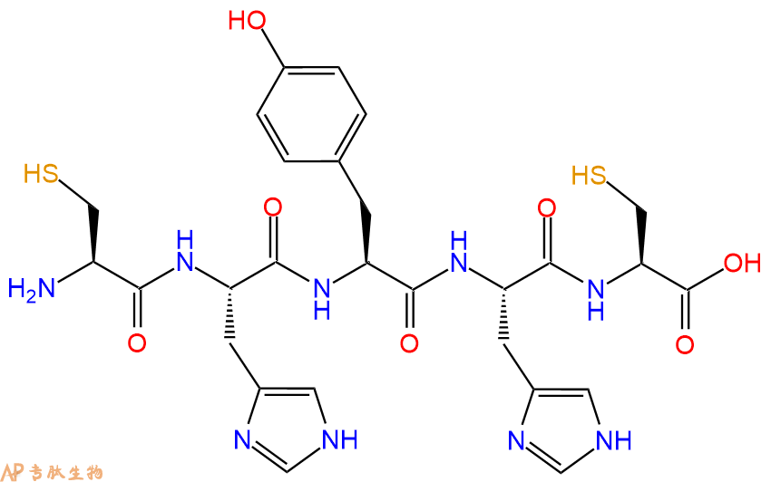 专肽生物产品H2N-Cys-His-Tyr-His-Cys-OH