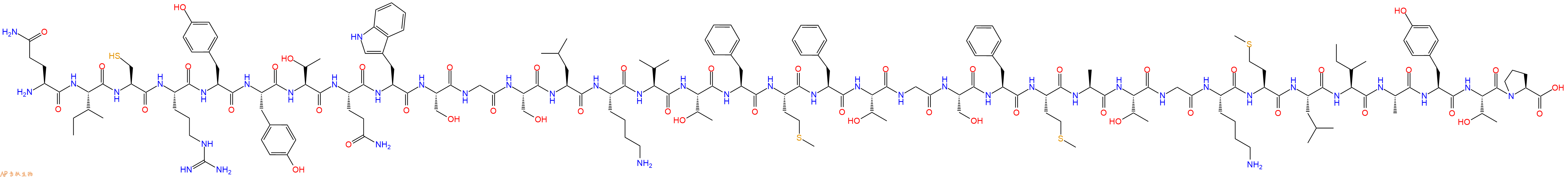 专肽生物产品H2N-Gln-Ile-Cys-Arg-Tyr-Tyr-Thr-Gln-Trp-Ser-Gly-Ser-Leu-Lys-Val-Thr-Phe-Met-Phe-Thr-Gly-Ser-Phe-Met-Ala-Thr-Gly-Lys-Met-Leu-Ile-Ala-Tyr-Thr-Pro-OH