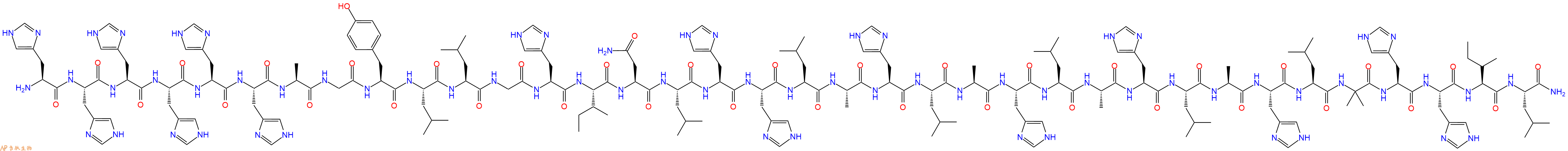 专肽生物产品H2N-His-His-His-His-His-His-Ala-Gly-Tyr-Leu-Leu-Gly-His-Ile-Asn-Leu-His-His-Leu-Ala-His-Leu-Ala-His-Leu-Ala-His-Leu-Ala-His-Leu-Aib-His-His-Ile-Leu-NH2