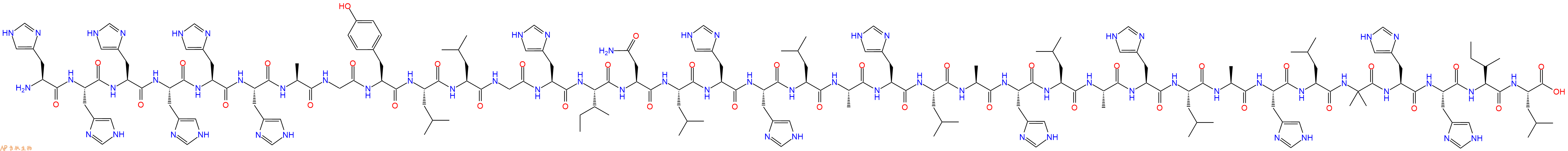 专肽生物产品H2N-His-His-His-His-His-His-Ala-Gly-Tyr-Leu-Leu-Gly-His-Ile-Asn-Leu-His-His-Leu-Ala-His-Leu-Ala-His-Leu-Ala-His-Leu-Ala-His-Leu-Aib-His-His-Ile-Leu-OH