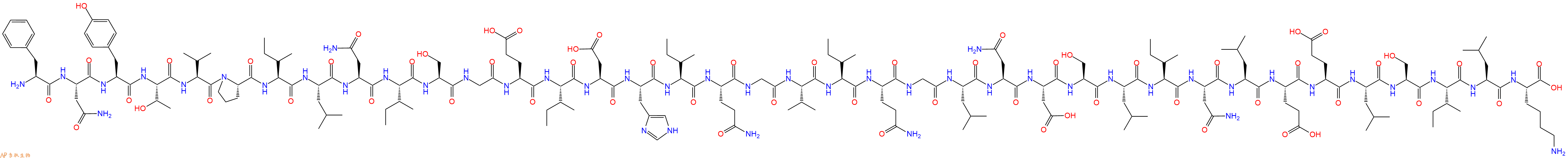 专肽生物产品H2N-Phe-Asn-Tyr-Thr-Val-Pro-Ile-Leu-Asn-Ile-Ser-Gly-Glu-Ile-Asp-His-Ile-Gln-Gly-Val-Ile-Gln-Gly-Leu-Asn-Asp-Ser-Leu-Ile-Asn-Leu-Glu-Glu-Leu-Ser-Ile-Leu-Lys-OH