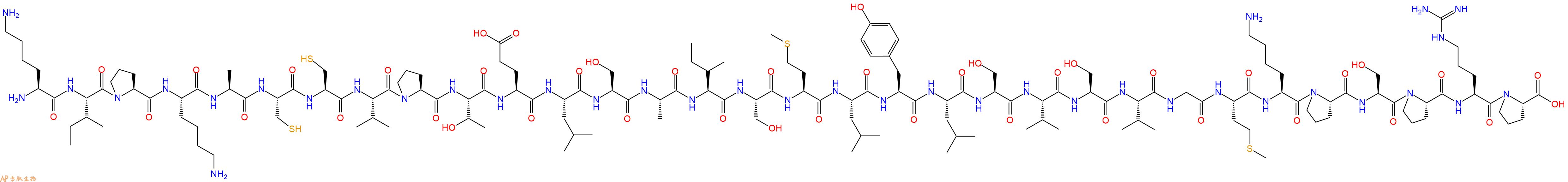 专肽生物产品H2N-Lys-Ile-Pro-Lys-Ala-Cys-Cys-Val-Pro-Thr-Glu-Leu-Ser-Ala-Ile-Ser-Met-Leu-Tyr-Leu-Ser-Val-Ser-Val-Gly-Met-Lys-Pro-Ser-Pro-Arg-Pro-OH