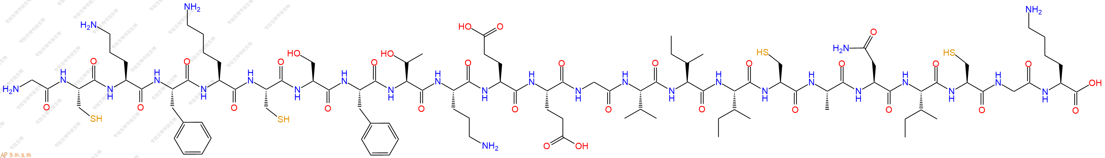 专肽生物产品H2N-Gly-Cys-Orn-Phe-Lys-Cys-Ser-Phe-Thr-Orn-Glu-Glu-Gly-Val-Ile-Ile-Cys-Ala-Asn-Ile-Cys-Gly-Lys-OH