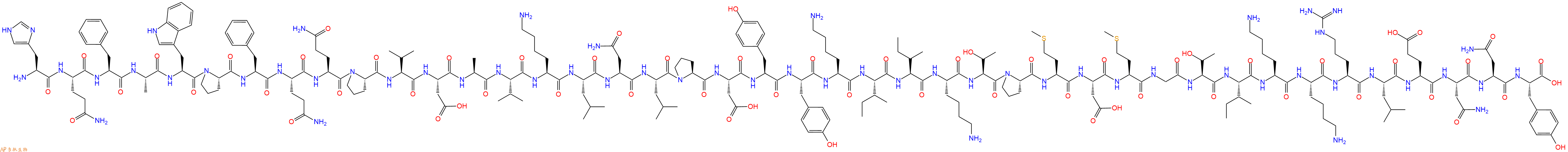 专肽生物产品H2N-His-Gln-Phe-Ala-Trp-Pro-Phe-Gln-Gln-Pro-Val-Asp-Ala-Val-Lys-Leu-Asn-Leu-Pro-Asp-Tyr-Tyr-Lys-Ile-Ile-Lys-Thr-Pro-Met-Asp-Met-Gly-Thr-Ile-Lys-Lys-Arg-Leu-Glu-Asn-Asn-Tyr-OH