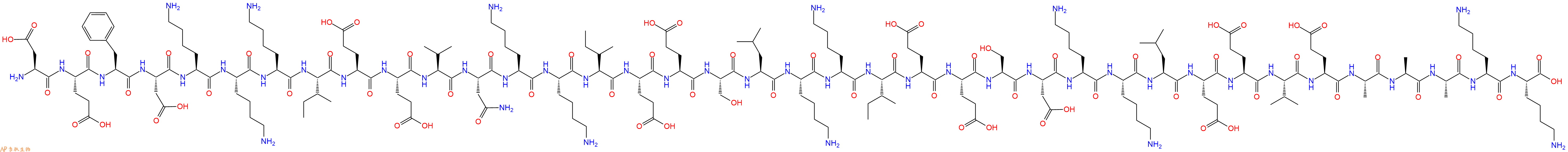 专肽生物产品H2N-Asp-Glu-Phe-Asp-Lys-Lys-Lys-Ile-Glu-Glu-Val-Asn-Lys-Lys-Ile-Glu-Glu-Ser-Leu-Lys-Lys-Ile-Glu-Glu-Ser-Asp-Lys-Lys-Leu-Glu-Glu-Val-Glu-Ala-Ala-Ala-Lys-Lys-OH