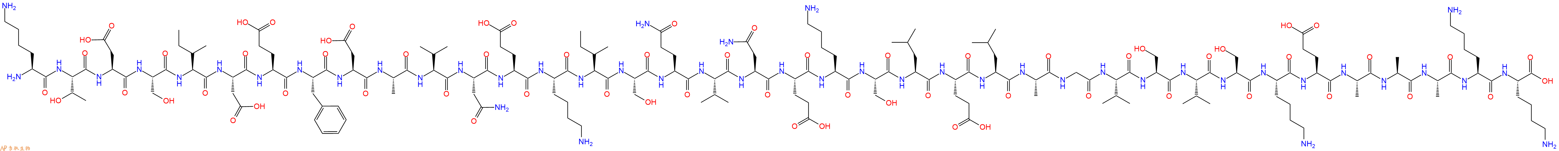 专肽生物产品H2N-Lys-Thr-Asp-Ser-Ile-Asp-Glu-Phe-Asp-Ala-Val-Asn-Glu-Lys-Ile-Ser-Gln-Val-Asn-Glu-Lys-Ser-Leu-Glu-Leu-Ala-Gly-Val-Ser-Val-Ser-Lys-Glu-Ala-Ala-Ala-Lys-Lys-OH