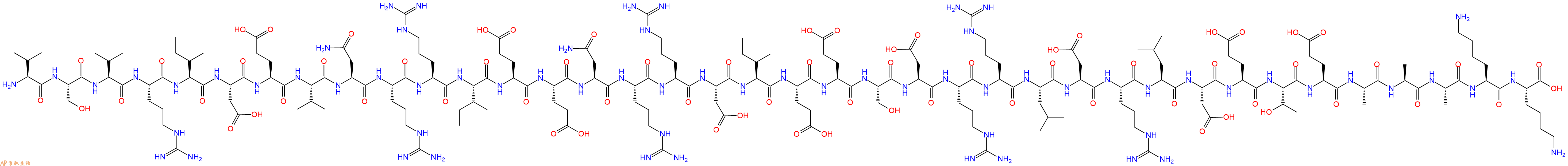 专肽生物产品H2N-Val-Ser-Val-Arg-Ile-Asp-Glu-Val-Asn-Arg-Arg-Ile-Glu-Glu-Asn-Arg-Arg-Asp-Ile-Glu-Glu-Ser-Asp-Arg-Arg-Leu-Asp-Arg-Leu-Asp-Glu-Thr-Glu-Ala-Ala-Ala-Lys-Lys-OH