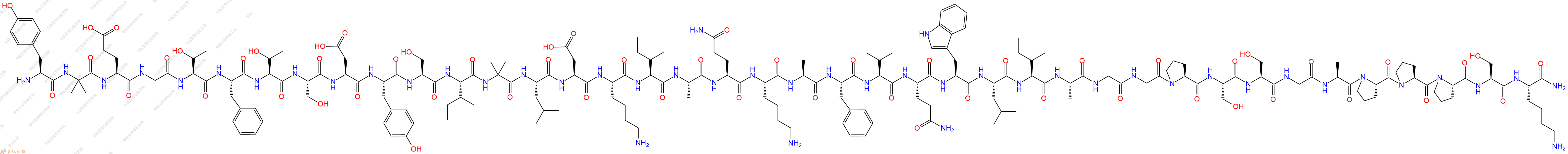 专肽生物产品H2N-Tyr-Aib-Glu-Gly-Thr-Phe-Thr-Ser-Asp-Tyr-Ser-Ile-Aib-Leu-Asp-Lys-Ile-Ala-Gln-Lys-Ala-Phe-Val-Gln-Trp-Leu-Ile-Ala-Gly-Gly-Pro-Ser-Ser-Gly-Ala-Pro-Pro-Pro-Ser-Lys-NH2