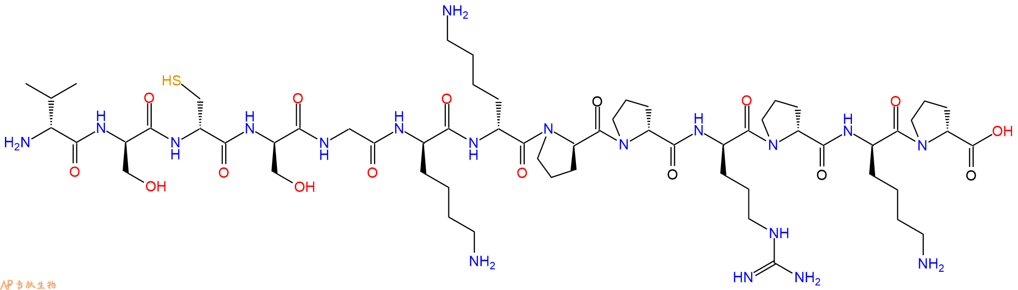 专肽生物产品H2N-DVal-DSer-DCys-DSer-Gly-DLys-DLys-DPro-DPro-DArg-DPro-DLys-DPro-OH