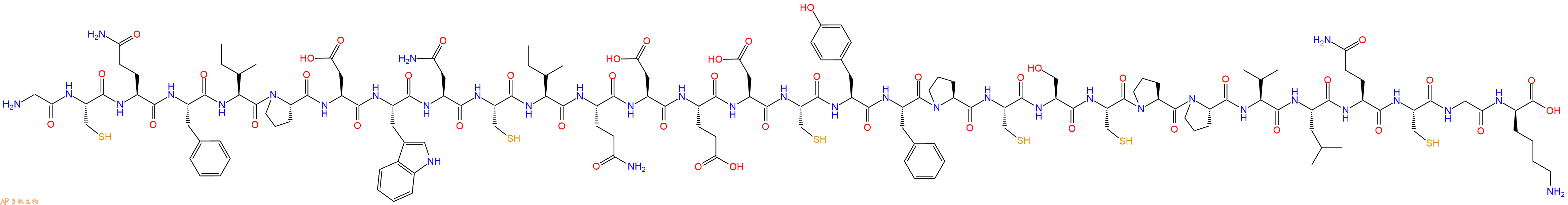 专肽生物产品H2N-Gly-Cys-Gln-Phe-Ile-Pro-Asp-Trp-Asn-Cys-Ile-Gln-Asp-Glu-Asp-Cys-Tyr-Phe-Pro-Cys-Ser-Cys-Pro-Pro-Val-Leu-Gln-Cys-Gly-DLys-OH