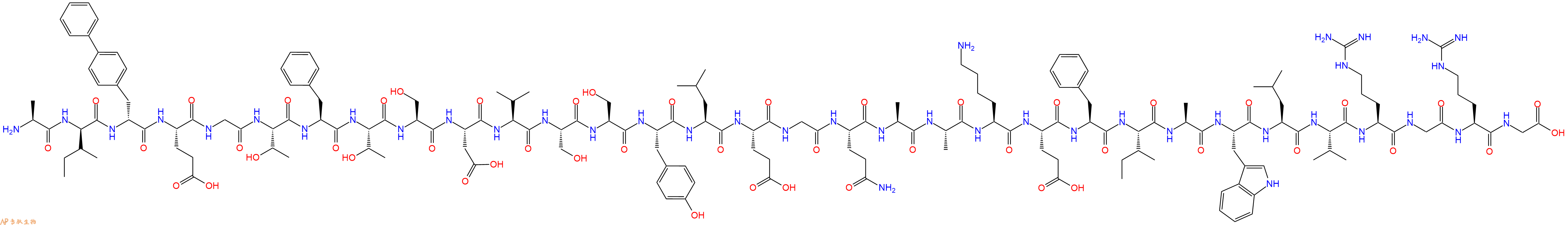 专肽生物产品H2N-Ala-DIle-DBip-Glu-Gly-Thr-Phe-Thr-Ser-Asp-Val-Ser-Ser-Tyr-Leu-Glu-Gly-Gln-Ala-Ala-Lys-Glu-Phe-Ile-Ala-Trp-Leu-Val-Arg-Gly-Arg-Gly-OH