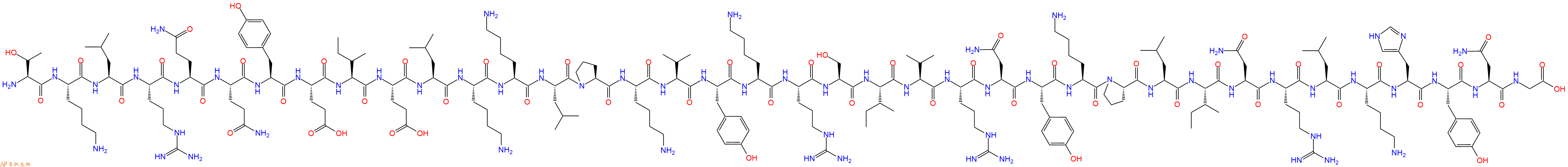 专肽生物产品H2N-Thr-Lys-Leu-Arg-Gln-Gln-Tyr-Glu-Ile-Glu-Leu-Lys-Lys-Leu-Pro-Lys-Val-Tyr-Lys-Arg-Ser-Ile-Val-Arg-Asn-Tyr-Lys-Pro-Leu-Ile-Asn-Arg-Leu-Lys-His-Tyr-Asn-Gly-OH