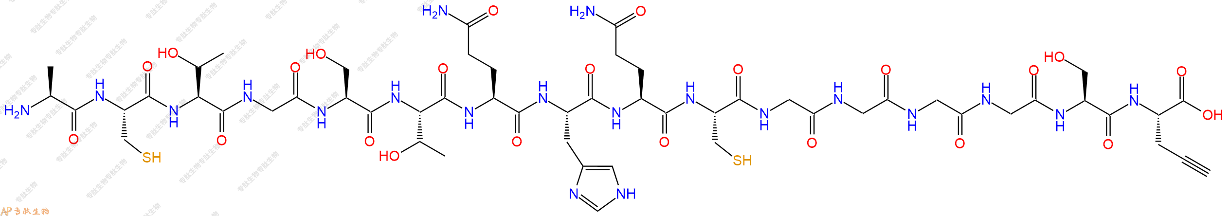 专肽生物产品H2N-Ala-Cys-Thr-Gly-Ser-Thr-Gln-His-Gln-Cys-Gly-Gly-Gly-Gly-Ser-Pra-OH