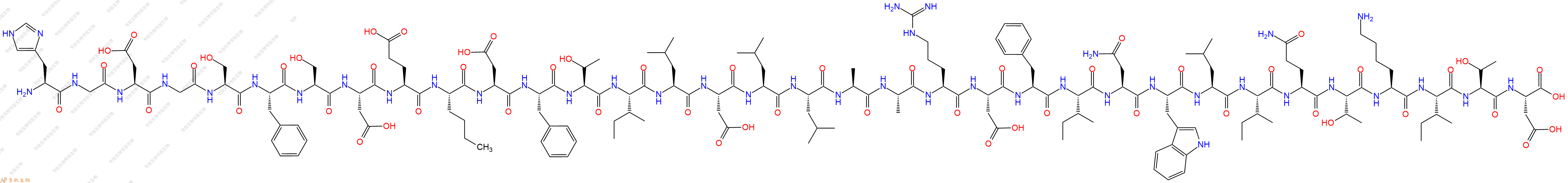 专肽生物产品H2N-His-Gly-Asp-Gly-Ser-Phe-Ser-Asp-Glu-Nle-Asp-Phe-Thr-Ile-Leu-Asp-Leu-Leu-Ala-Ala-Arg-Asp-Phe-Ile-Asn-Trp-Leu-Ile-Gln-Thr-Lys-Ile-Thr-Asp-OH