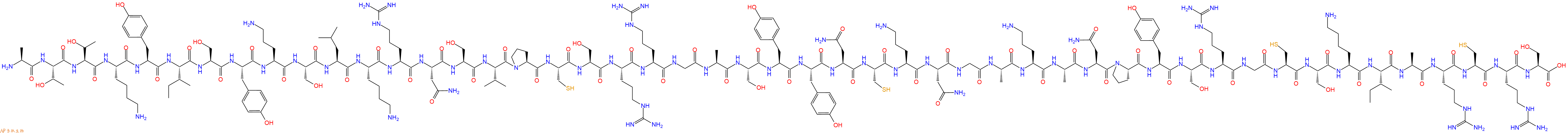 专肽生物产品H2N-Ala-Thr-Thr-Lys-Tyr-Ile-Ser-Tyr-Orn-Ser-Leu-Lys-Arg-Asn-Ser-Val-Pro-Cys-Ser-Arg-Arg-Gly-Ala-Ser-Tyr-Tyr-Asn-Cys-Orn-Asn-Gly-Ala-Orn-Ala-Asn-Pro-Tyr-Ser-Arg-Gly-Cys-Ser-Lys-Ile-Ala-Arg-Cys-Arg-Ser-OH