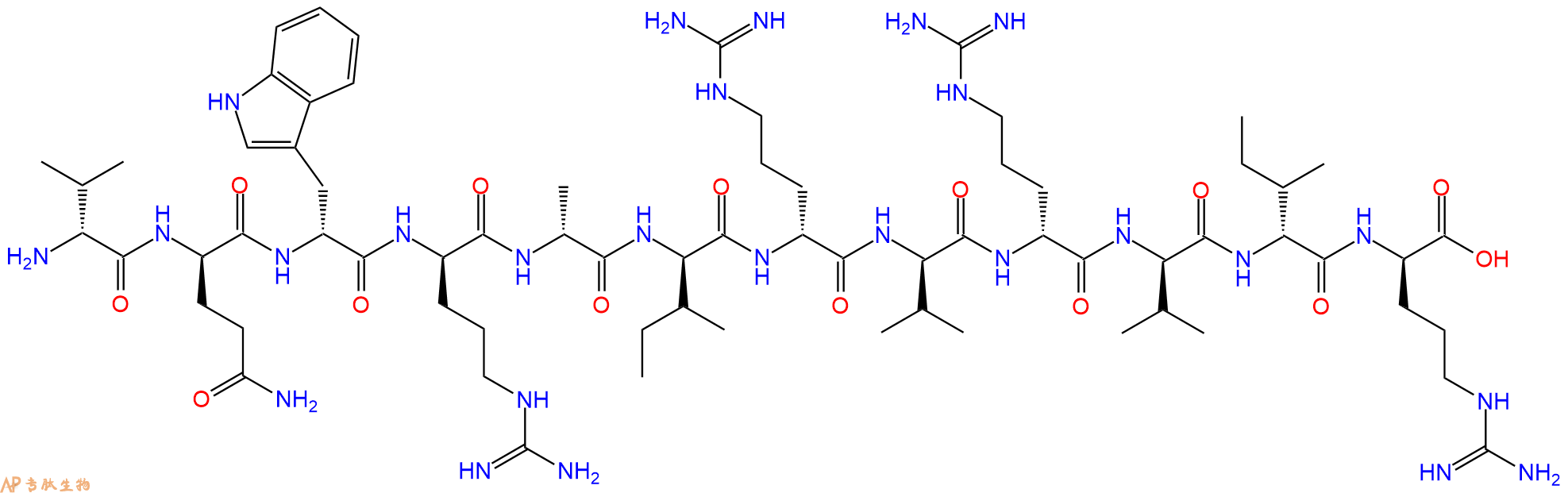 专肽生物产品H2N-DVal-DGln-DTrp-DArg-DAla-DIle-DArg-DVal-DArg-DVal-DIle-DArg-OH