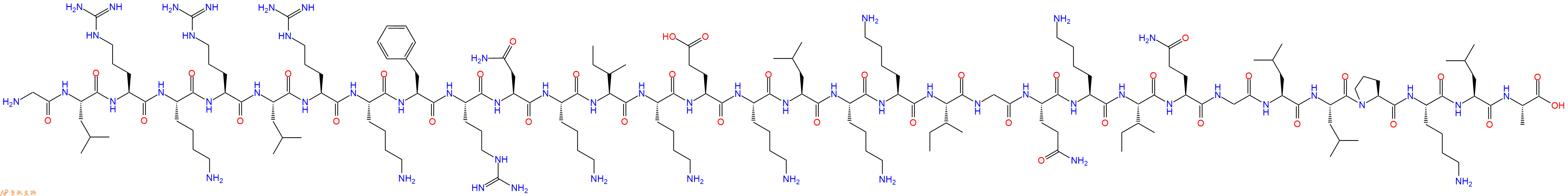 专肽生物产品H2N-Gly-Leu-Arg-Lys-Arg-Leu-Arg-Lys-Phe-Arg-Asn-Lys-Ile-Lys-Glu-Lys-Leu-Lys-Lys-Ile-Gly-Gln-Lys-Ile-Gln-Gly-Leu-Leu-Pro-Lys-Leu-Ala-OH