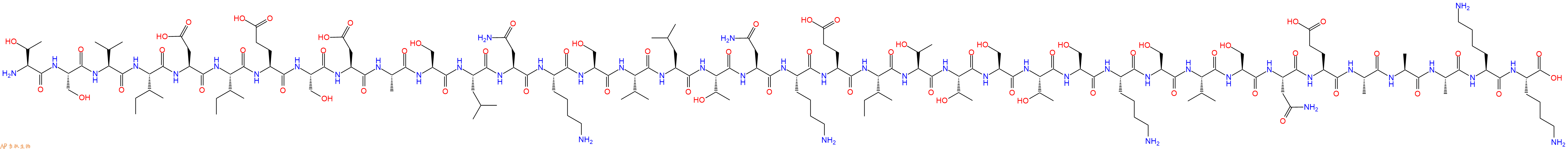 专肽生物产品H2N-Thr-Ser-Val-Ile-Asp-Ile-Glu-Ser-Asp-Ala-Ser-Leu-Asn-Lys-Ser-Val-Leu-Thr-Asn-Lys-Glu-Ile-Thr-Thr-Ser-Thr-Ser-Lys-Ser-Val-Ser-Asn-Glu-Ala-Ala-Ala-Lys-Lys-OH
