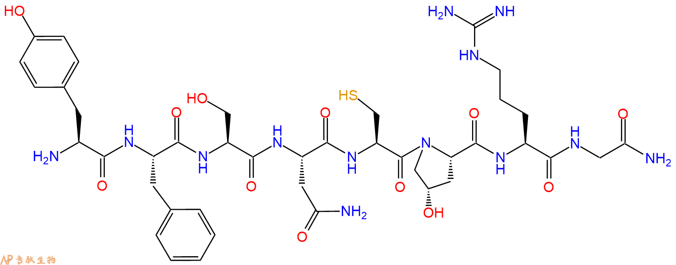 专肽生物产品H2N-Tyr-Phe-Ser-Asn-Cys-Hyp-Arg-Gly-NH2