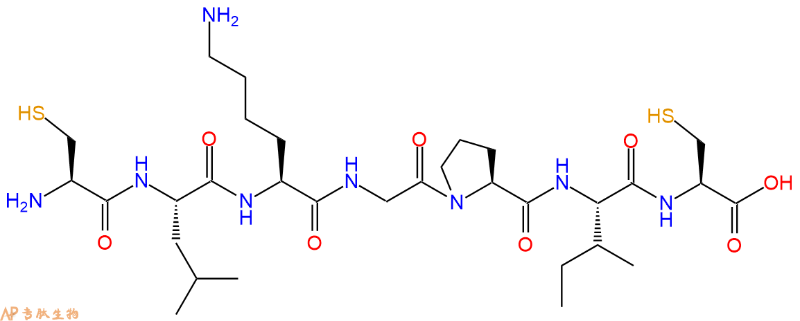 专肽生物产品H2N-Cys-Leu-Lys-Gly-Pro-Ile-Cys-OH