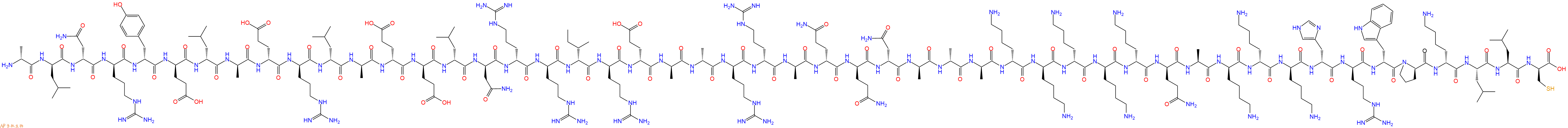 专肽生物产品H2N-DAla-DLeu-DAsn-DArg-DTyr-DGlu-DLeu-DAla-DGlu-DArg-DLeu-DAla-DGlu-DGlu-DLeu-DAsn-DArg-DArg-DIle-DArg-DGlu-DAla-DAla-DArg-DArg-DAla-DGln-DGln-DAsn-DAla-DAla-DAla-DLys-DLys-DLys-DLys-DLys-DGln-Ala-DLys-DLys-DLys-DHis-DArg-DTrp-DPro-DLys-Leu-Leu-DCys-OH