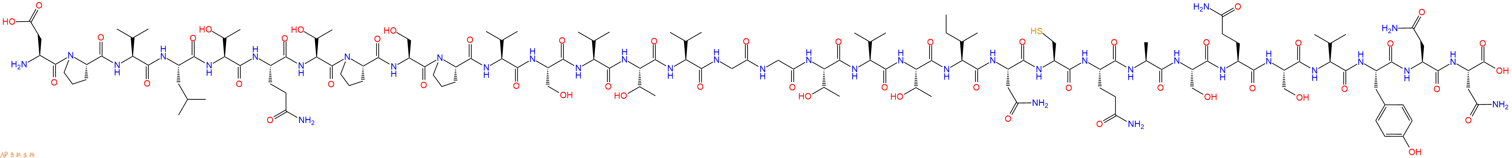 专肽生物产品H2N-Asp-Pro-Val-Leu-Thr-Gln-Thr-Pro-Ser-Pro-Val-Ser-Val-Thr-Val-Gly-Gly-Thr-Val-Thr-Ile-Asn-Cys-Gln-Ala-Ser-Gln-Ser-Val-Tyr-Asn-Asn-OH