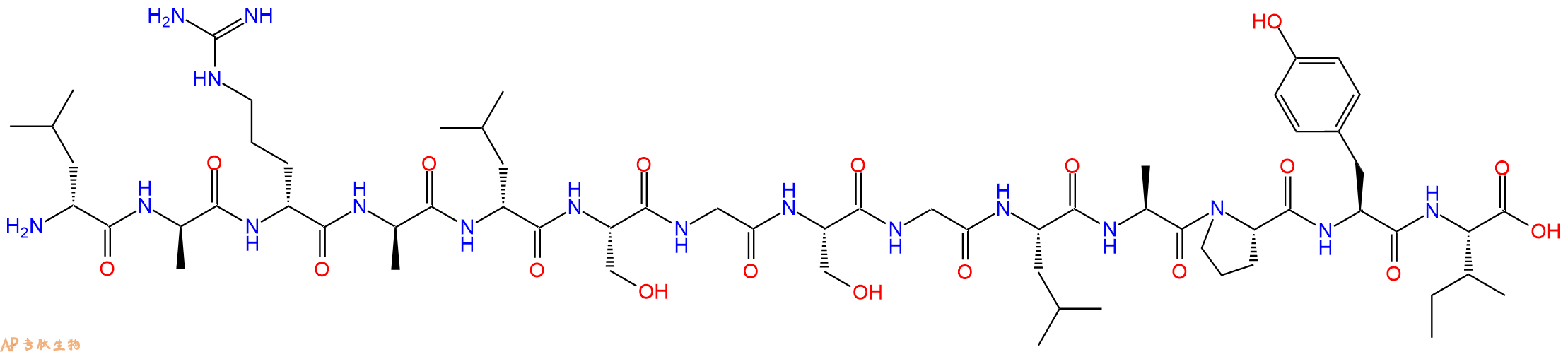 专肽生物产品H2N-DLeu-DAla-DArg-DAla-DLeu-Ser-Gly-Ser-Gly-Leu-Ala-Pro-Tyr-Ile-OH