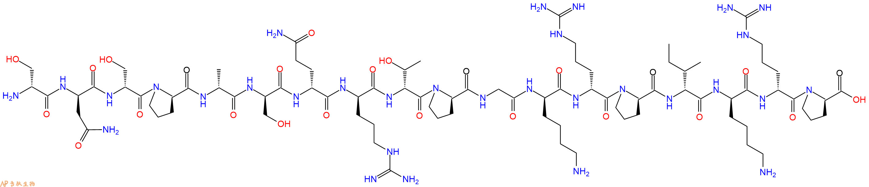 专肽生物产品H2N-DSer-DAsn-DSer-DPro-DAla-DSer-DGln-DArg-DThr-DPro-Gly-DLys-DArg-DPro-DIle-DLys-DArg-DPro-OH