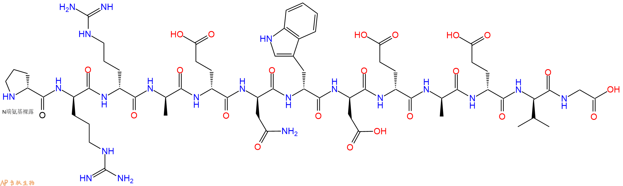 专肽生物产品H2N-DPro-DArg-DArg-DAla-DGlu-DAsn-DTrp-DAsp-DGlu-DAla-DGlu-DVal-Gly-OH