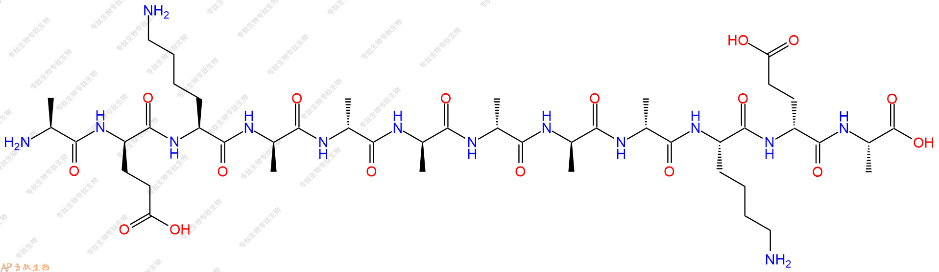 专肽生物产品H2N-Ala-DGlu-Lys-DAla-DAla-DAla-DAla-DAla-DAla-Lys-DGlu-Ala-OH