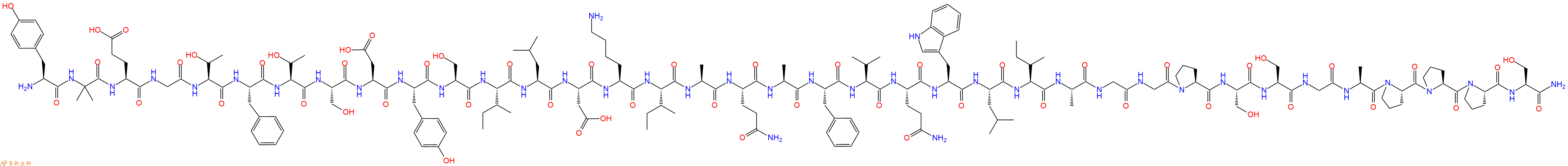 专肽生物产品H2N-Tyr-Aib-Glu-Gly-Thr-Phe-Thr-Ser-Asp-Tyr-Ser-Ile-Leu-Asp-Lys-Ile-Ala-Gln-Ala-Phe-Val-Gln-Trp-Leu-Ile-Ala-Gly-Gly-Pro-Ser-Ser-Gly-Ala-Pro-Pro-Pro-Ser-NH2