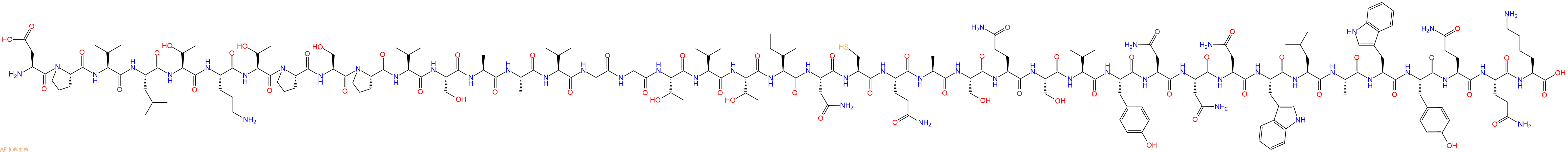 专肽生物产品H2N-Asp-Pro-Val-Leu-Thr-Orn-Thr-Pro-Ser-Pro-Val-Ser-Ala-Ala-Val-Gly-Gly-Thr-Val-Thr-Ile-Asn-Cys-Gln-Ala-Ser-Gln-Ser-Val-Tyr-Asn-Asn-Asn-Trp-Leu-Ala-Trp-Tyr-Gln-Gln-Lys-OH