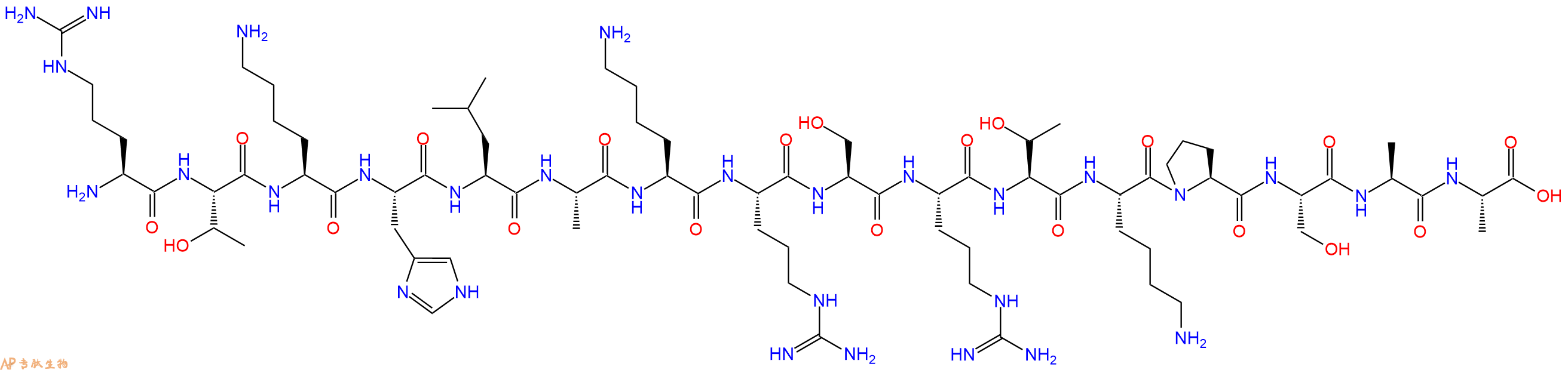 专肽生物产品H2N-Arg-Thr-Lys-His-Leu-Ala-Lys-Arg-Ser-Arg-Thr-Lys-Pro-Ser-Ala-Ala-OH