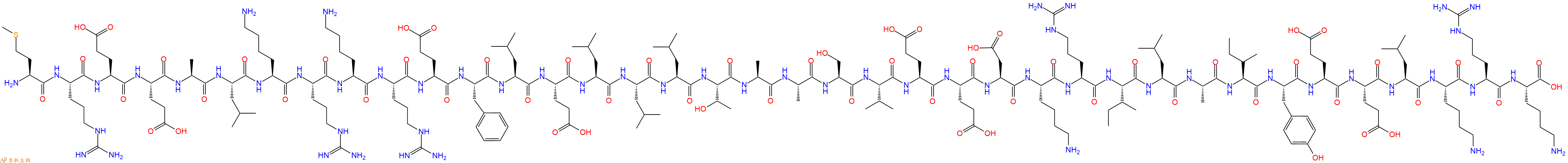 专肽生物产品H2N-Met-Arg-Glu-Glu-Ala-Leu-Lys-Arg-Lys-Arg-Glu-Phe-Leu-Glu-Leu-Leu-Leu-Thr-Ala-Ala-Ser-Val-Glu-Glu-Asp-Lys-Arg-Ile-Leu-Ala-Ile-Tyr-Glu-Glu-Leu-Lys-Arg-Lys-OH